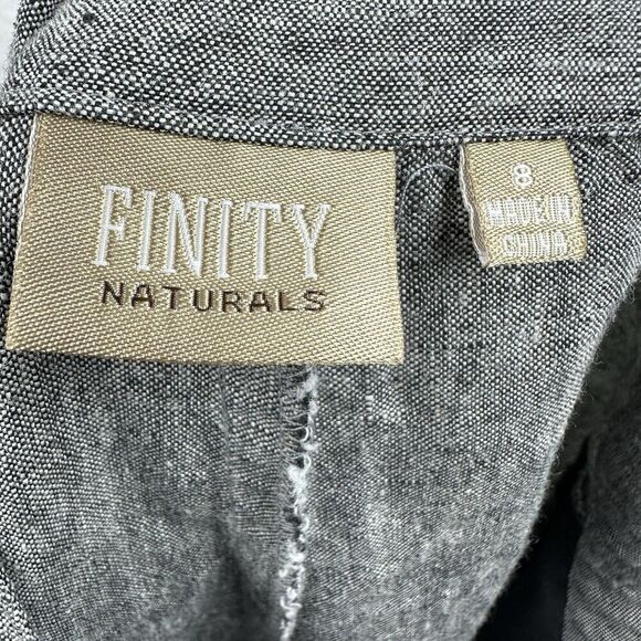 2/$30 Finity Naturals 100% Linen Cargo Pants Size 8 Gray Lagenlook Minimalism - Picture 9 of 11